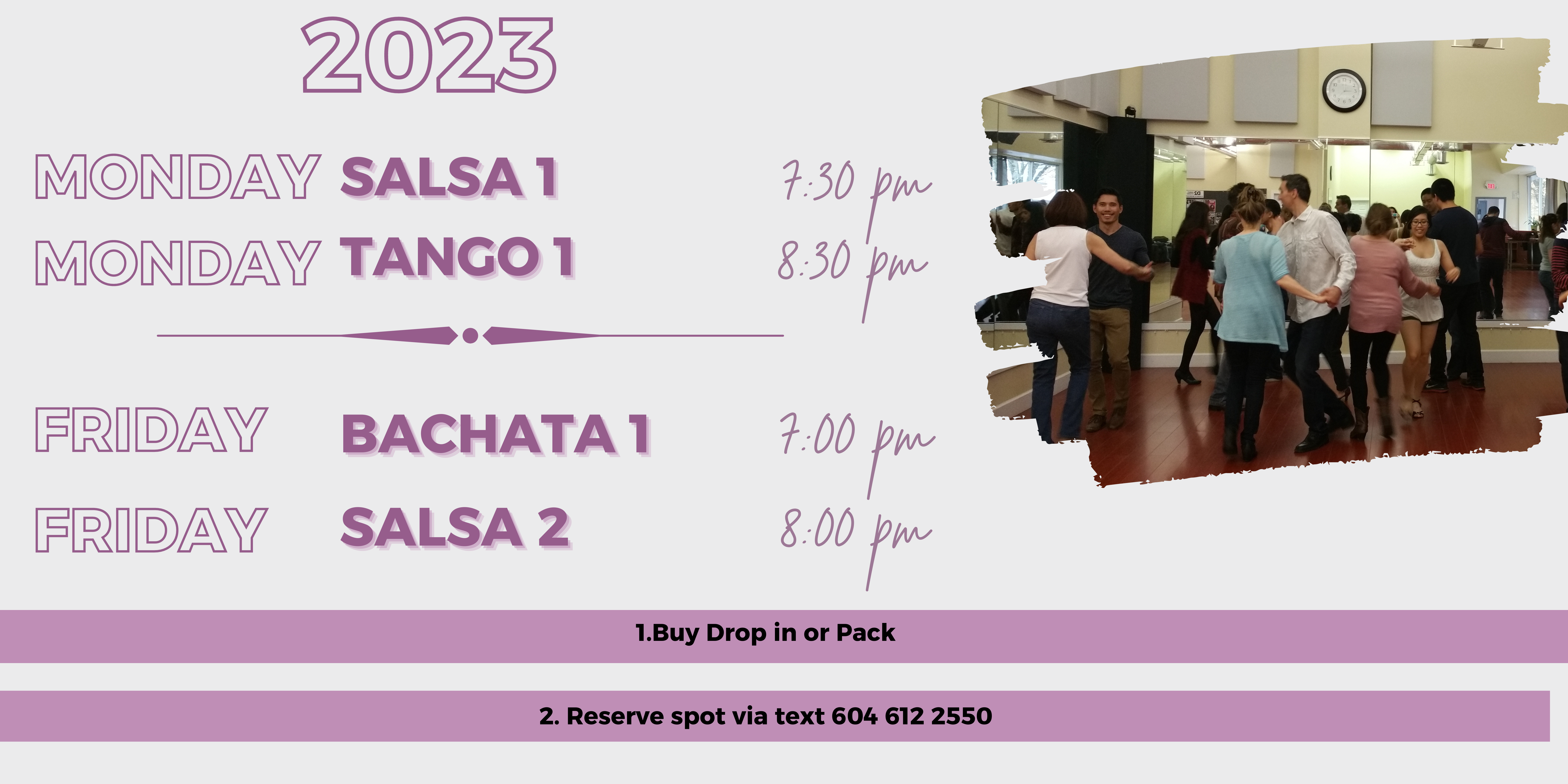 Dance Today Schedule for Dance Lessons
